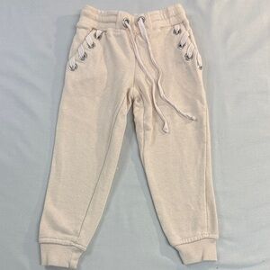 Dex Kids - 2T - Cream Joggers/sweatpants with Eyelet Detail